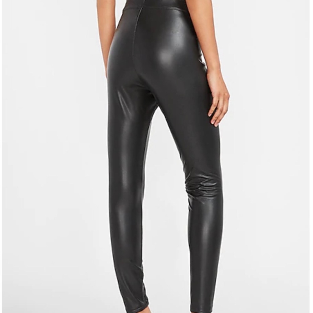 Express Size :L High Waist Vegan Leather Stretch